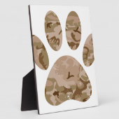 苦悩のデザートカモフラージュ犬の足跡 フォトプラーク (側面)