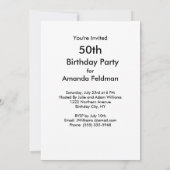 苦悩の女性の悲鳴50誕生日 招待状 (裏面)