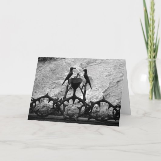 苦悩の岩、エルサレム、イスラエル - 白黒カード カード (正面)