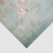 苦悩の表情を浮かべた淡いピンクの花の枝（横向き） 薄葉紙 (詳細)