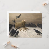 苦悩: 死んだ子羊を抱える羊 カード (正面/裏面インサイチュ)