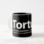 苦悶-私達は質問、持っています答えを持っています ツートーンマグカップ (正面左)