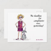 苦情の締め切りは昨日だったね。 ポストカード (正面/裏面)