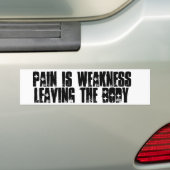 "苦痛です体"を去る弱さ バンパーステッカー (車上)