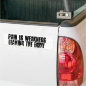 "苦痛です体"を去る弱さ バンパーステッカー (トラック上)
