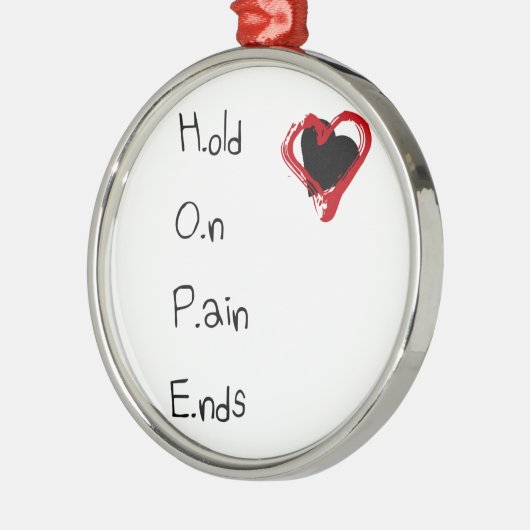 苦痛の端で握って下さい メタルオーナメント (左)