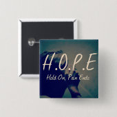 苦痛の終わりの希望ボタンで握って下さい 缶バッジ (正面&裏面)