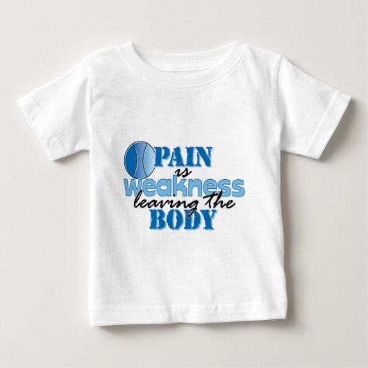 苦痛は体-テニス--を去る弱さです ベビーTシャツ (正面)
