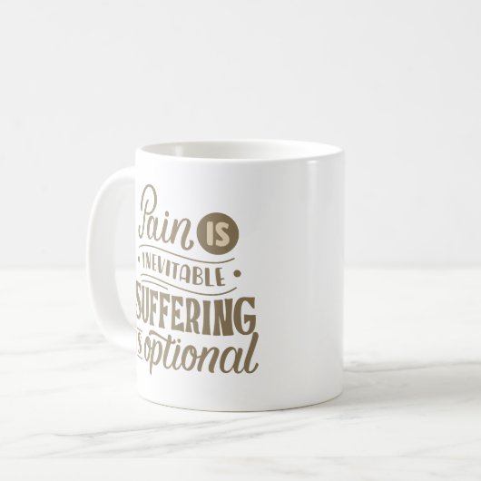 苦痛は必然的に苦しみは任意である コーヒーマグカップ (正面左)