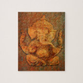 苦脳の石の背景のGanesh ジグソーパズル (縦)