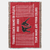 苦闘するコーチ、あなたの色および文字のためのギフト スローブランケット (正面縦)