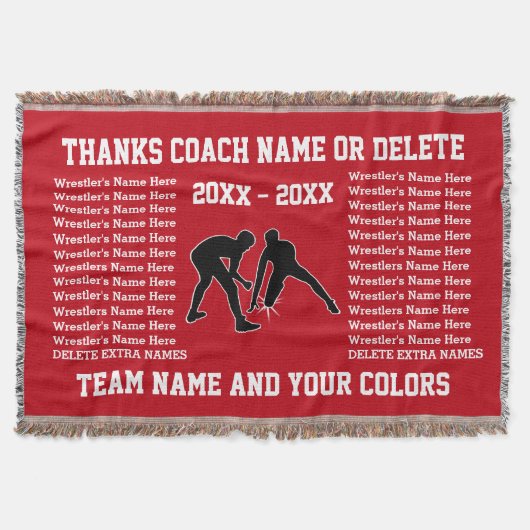 苦闘するコーチ、あなたの色および文字のためのギフト スローブランケット (正面)