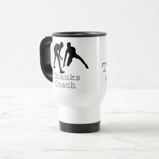 苦闘するコーチ、苦闘するマグのためのクールなギフト トラベルマグ (正面左)