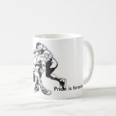 苦闘する白11のozのクラシックで白いマグ コーヒーマグカップ (正面右)