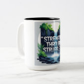 苦闘による強さ ツートーンマグカップ (正面左)