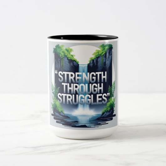 苦闘による強さ ツートーンマグカップ (中央)