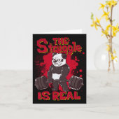 苦闘はパンダ実在シャツフィットネスジムボディー カード (黄色い花)