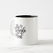 苦闘は実質のマグです ツートーンマグカップ (正面左)