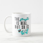 苦闘は実質の青です コーヒーマグカップ (左)