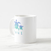 苦難を乗り越えるマウイ – ハワイ海のウミガメのハワイ コーヒーマグカップ (正面左)