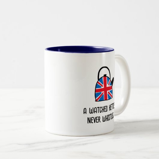 英おもしろい国イングランド連合ジャックやかん茶マグカップ ツートーンマグカップ (正面右)