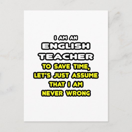 英おもしろい国先生のTシャツと贈り物 ポストカード (正面)