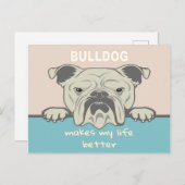 英おもしろい語ブルドッグ ポストカード (正面/裏面)