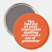 英おもしろい語先生ユーモア正しい文法の使用 マグネット (正面/裏面)