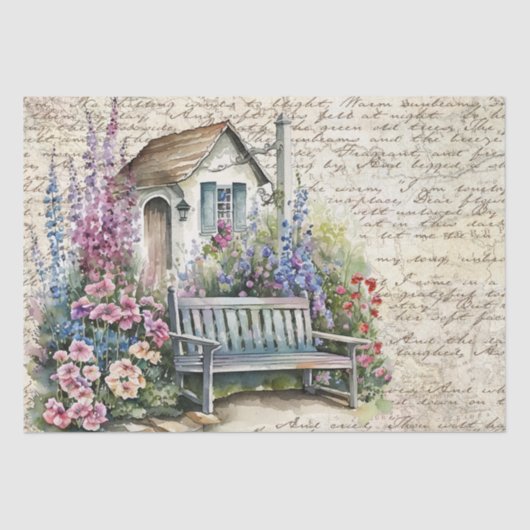 英お洒落語コテージフラワーガーデンオールドレター 薄葉紙 (正面)