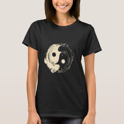英と陽キャラクター中国の中国ファンシンボル Tシャツ (正面)