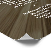 英エレガント字結婚写真の座席表 ポスター (角)