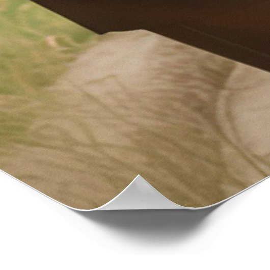 英エレガント字結婚写真の座席表 ポスター (角)