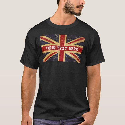 英カスタマイズ国連合国旗のヴィンテージ Tシャツ (正面)