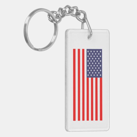 英カスタム国ユニオンジャックアメリカン国旗のリバーシブル キーホルダー (正面左)
