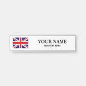 英カスタム国旗付きデスクネームプレート サインプレート (正面)