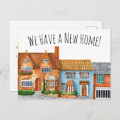 英カラフル語村の住所の変更 ポストカード (正面/裏面)