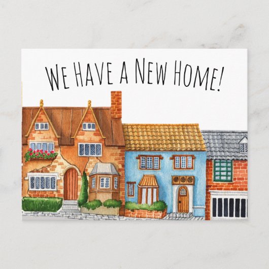 英カラフル語村の住所の変更 ポストカード (正面)