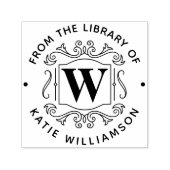 英クラシカル国モノグラム個人図書室 セルフインキングスタンプ (デザイン)