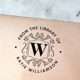 英クラシカル国モノグラム個人図書室 ラバースタンプ