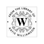 英クラシカル国モノグラム個人図書室 ラバースタンプ (インプリント)