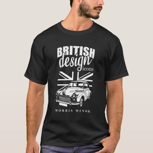 英クラシック国の自動車「モギー」モリス・マイナー Tシャツ (正面)