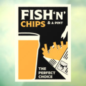 英クラシック国の魚とチップ ウィンドウサイン (シート3)