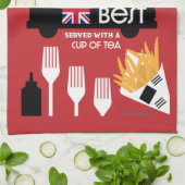 英クラシック国の魚とチップ キッチンタオル (折り畳み)