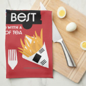 英クラシック国の魚とチップ キッチンタオル (四つ折り)