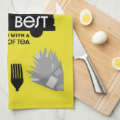 英クラシック国の魚とチップ キッチンタオル (四つ折り)