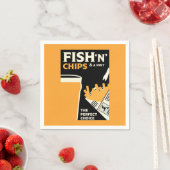 英クラシック国の魚とチップ スタンダードカクテルナプキン (インサイチュ)