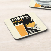 英クラシック語の魚とチップ コースター (左側)