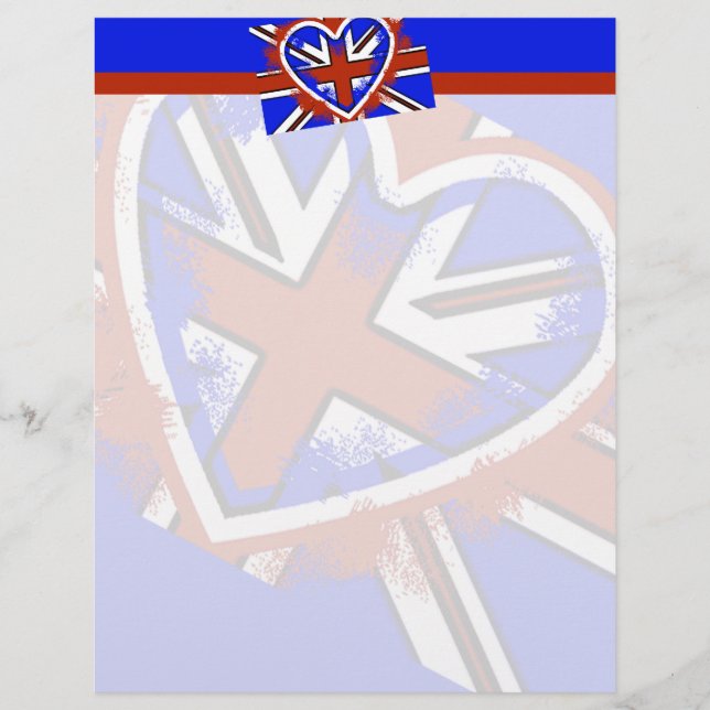 英クール国国旗のハートデザイン (正面)