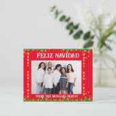 英スペインの語カスタムクリスマス写真カード シーズンポストカード (スタンド正面)