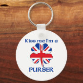 英パーソナライズされた国キス私パーサー キーホルダー (正面)